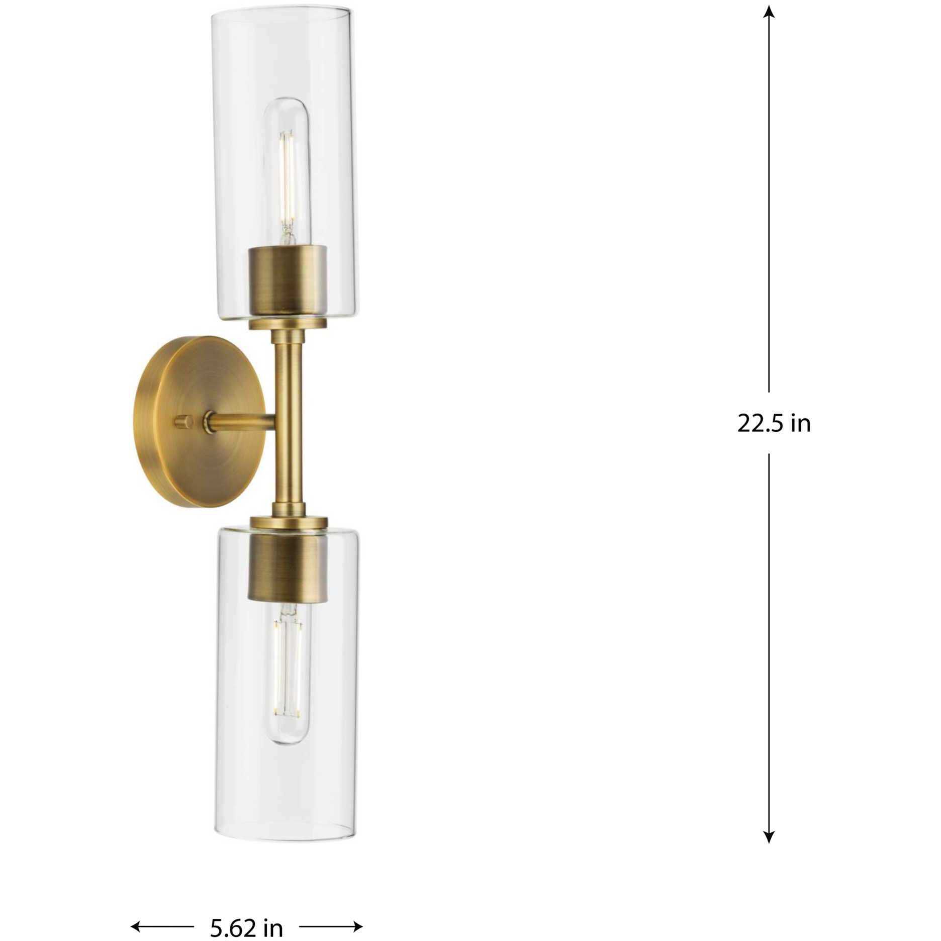 Cofield 2 Light 5.62 inch Vintage Brass Wall Bracket Wall Light