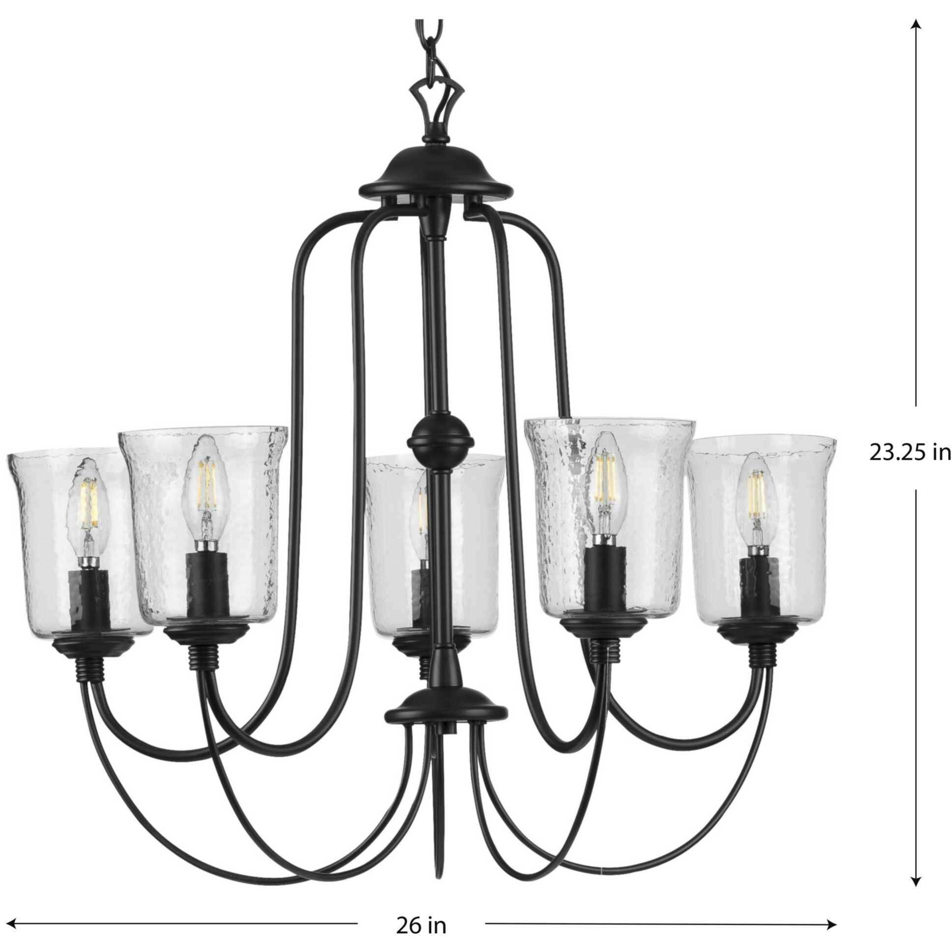 Bowman 5 Light 26 inch Matte Black Chandelier Ceiling Light