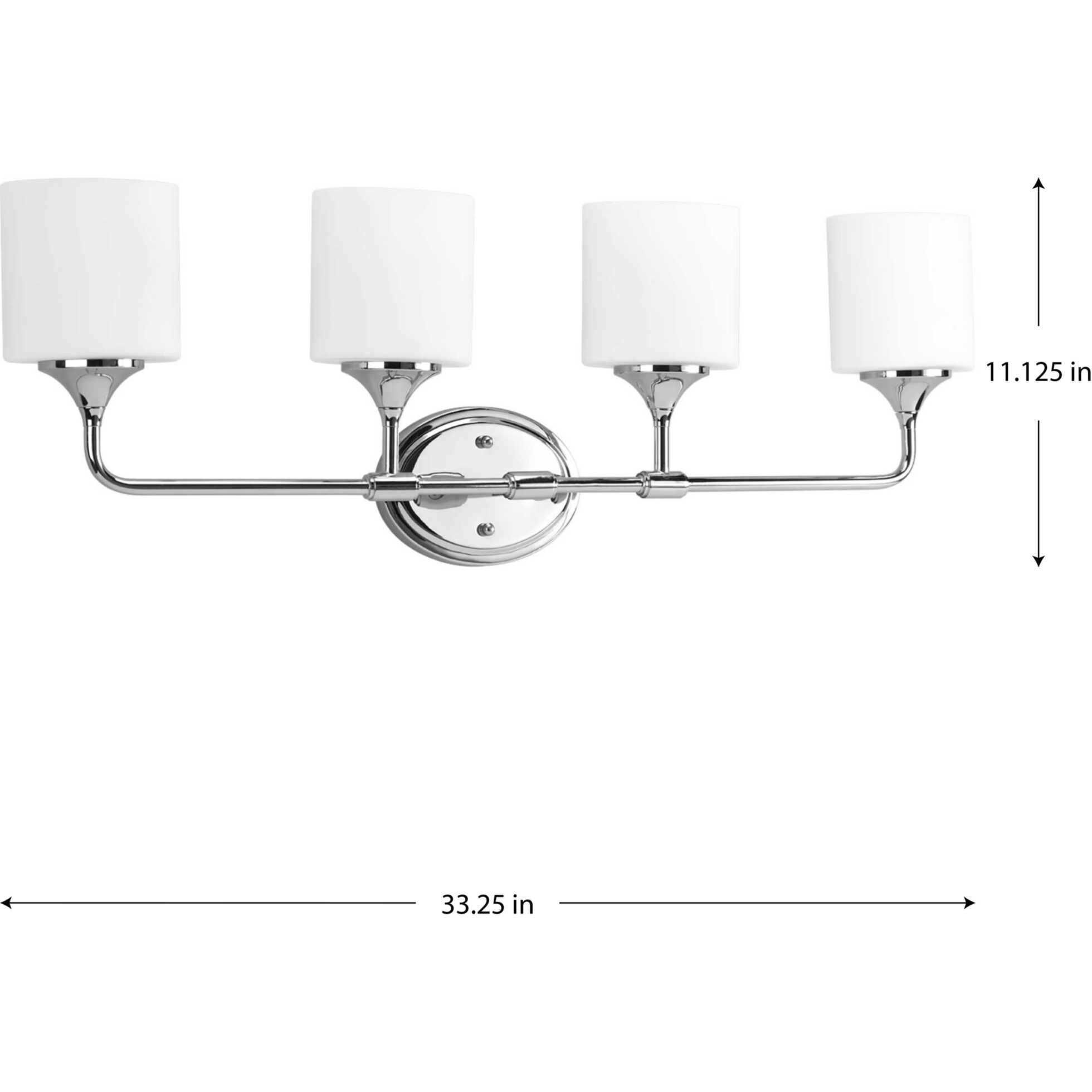 Lynzie 4 Light 33 inch Polished Chrome Bath Vanity Wall Light
