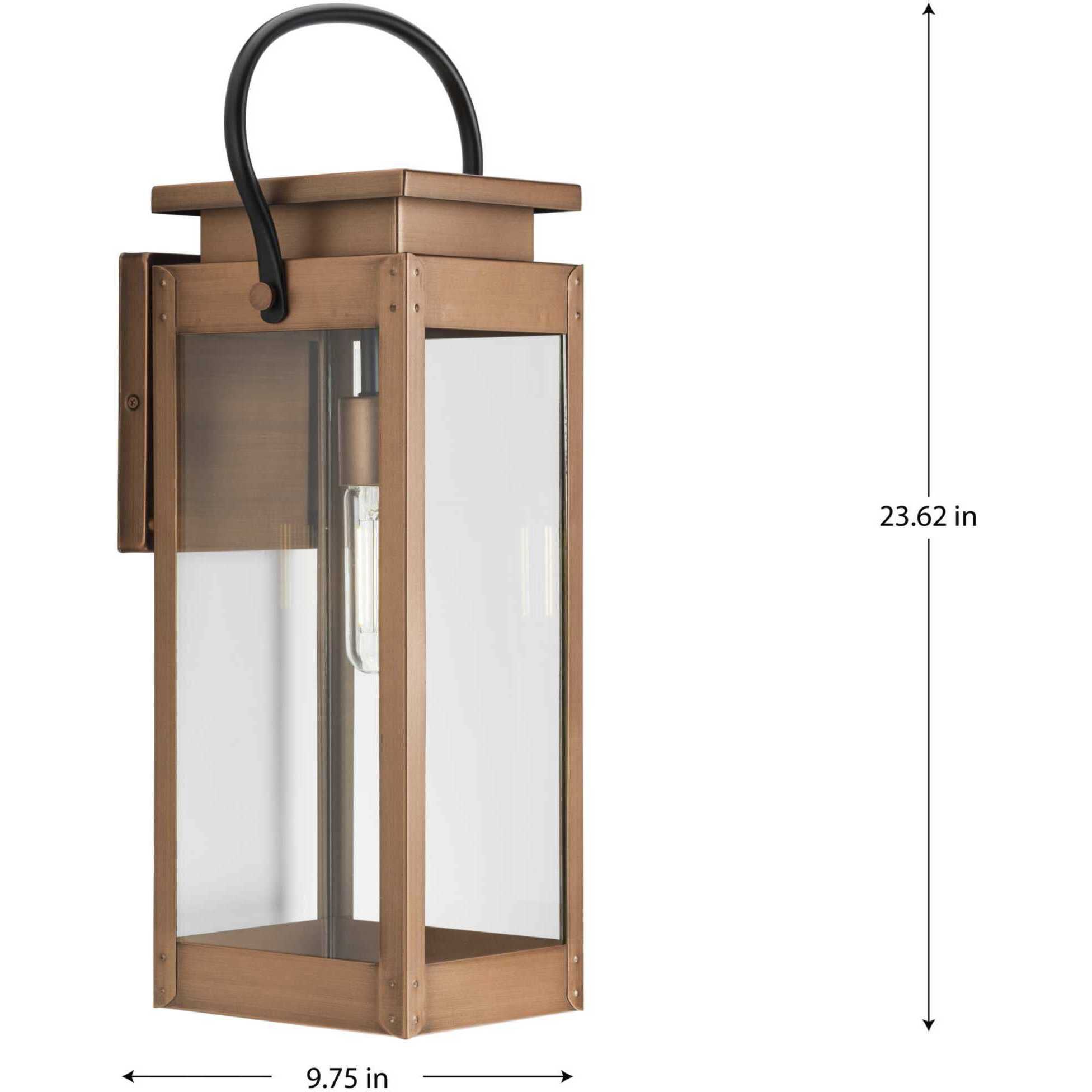 Union Square 1 Light 23.62 inch Antique Copper Wall Lantern, Design Series