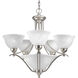Avalon 5 Light 26 inch Brushed Nickel Chandelier Ceiling Light in Swirled Alabaster