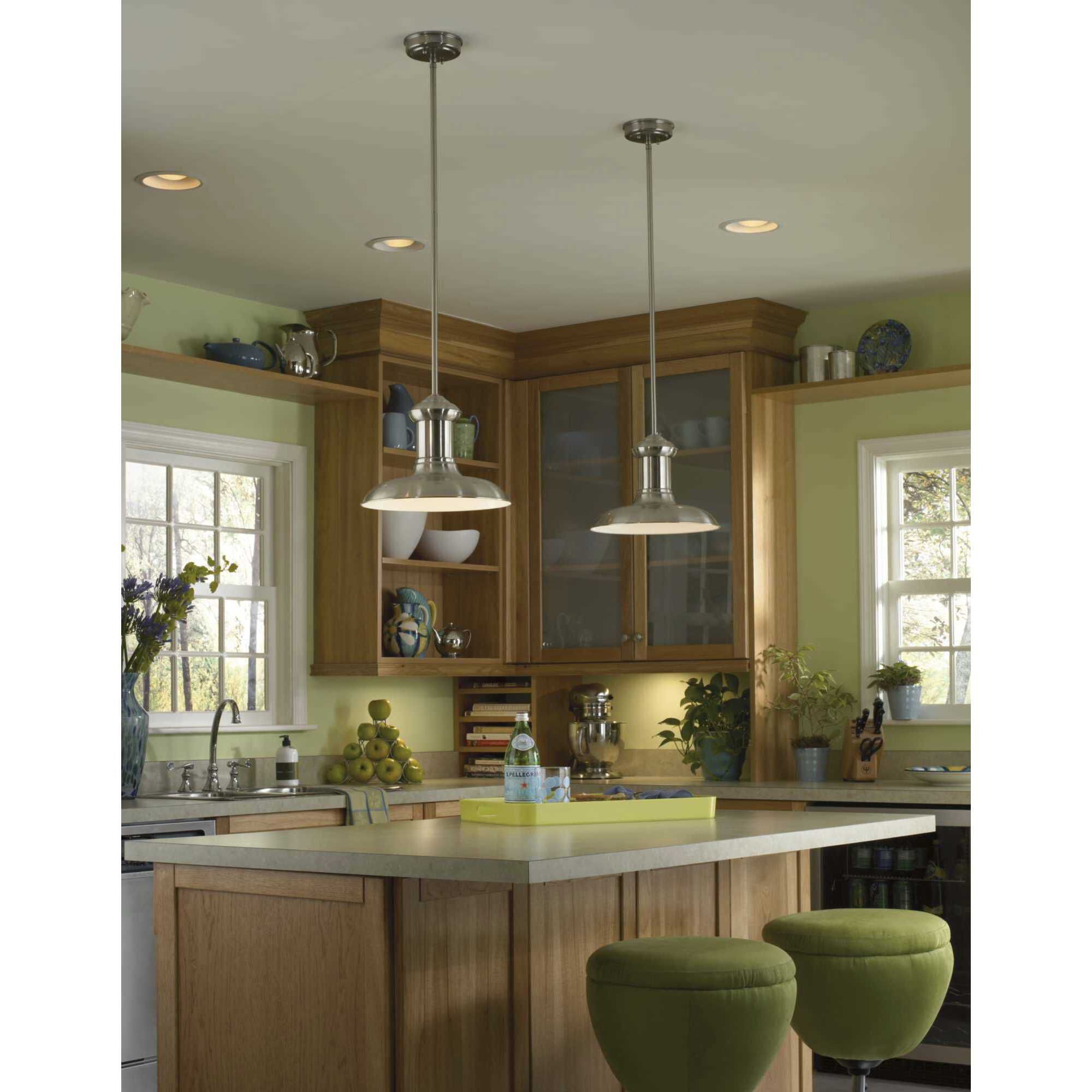 Brookside 1 Light Brushed Nickel Pendant Ceiling Light in Standard