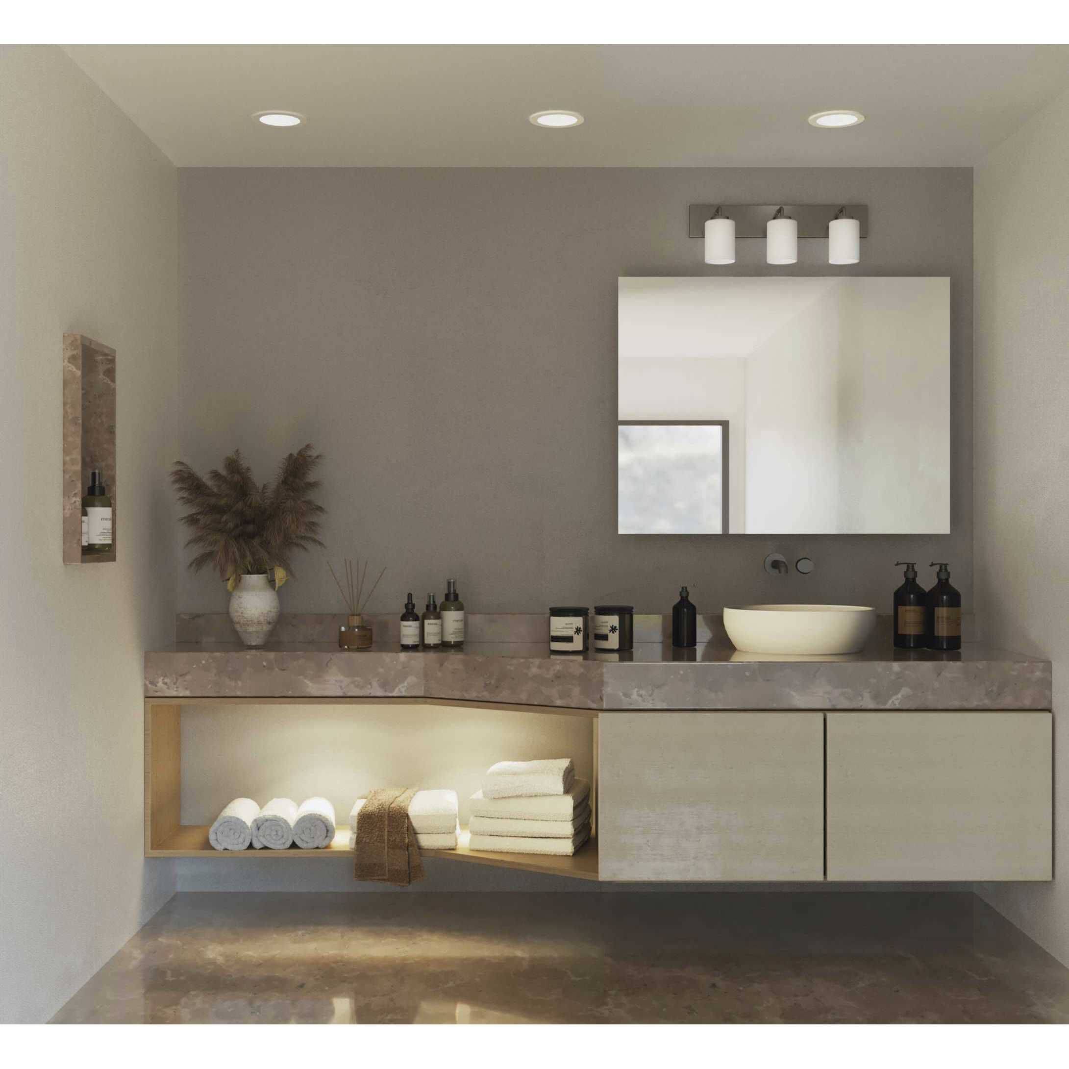 Merry 3 Light 24 inch Brushed Nickel Bath Vanity Light Wall Light