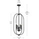 Reines 4 Light 14 inch Matte Black Foyer Pendant Ceiling Light