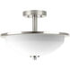 Replay 2 Light 15 inch Brushed Nickel Semi-Flush Mount Ceiling Light