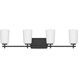 Adley 4 Light 32 inch Matte Black Bath Vanity Light Wall Light