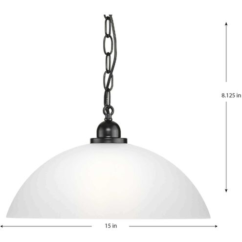 Classic Dome Pendant 1 Light 15 inch Matte Black Pendant Ceiling Light