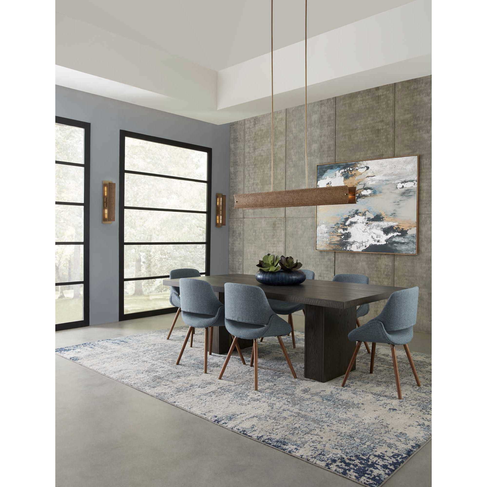 Lusail 8 Light 54 inch Soft Gold Linear Chandelier Ceiling Light, Design Series