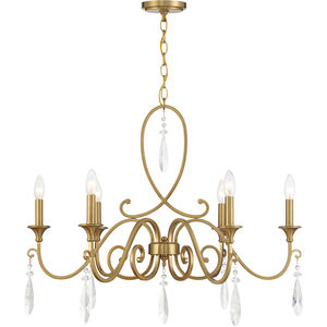 Fairchild 6 Light 31 inch Warm Brass Chandelier Ceiling Light