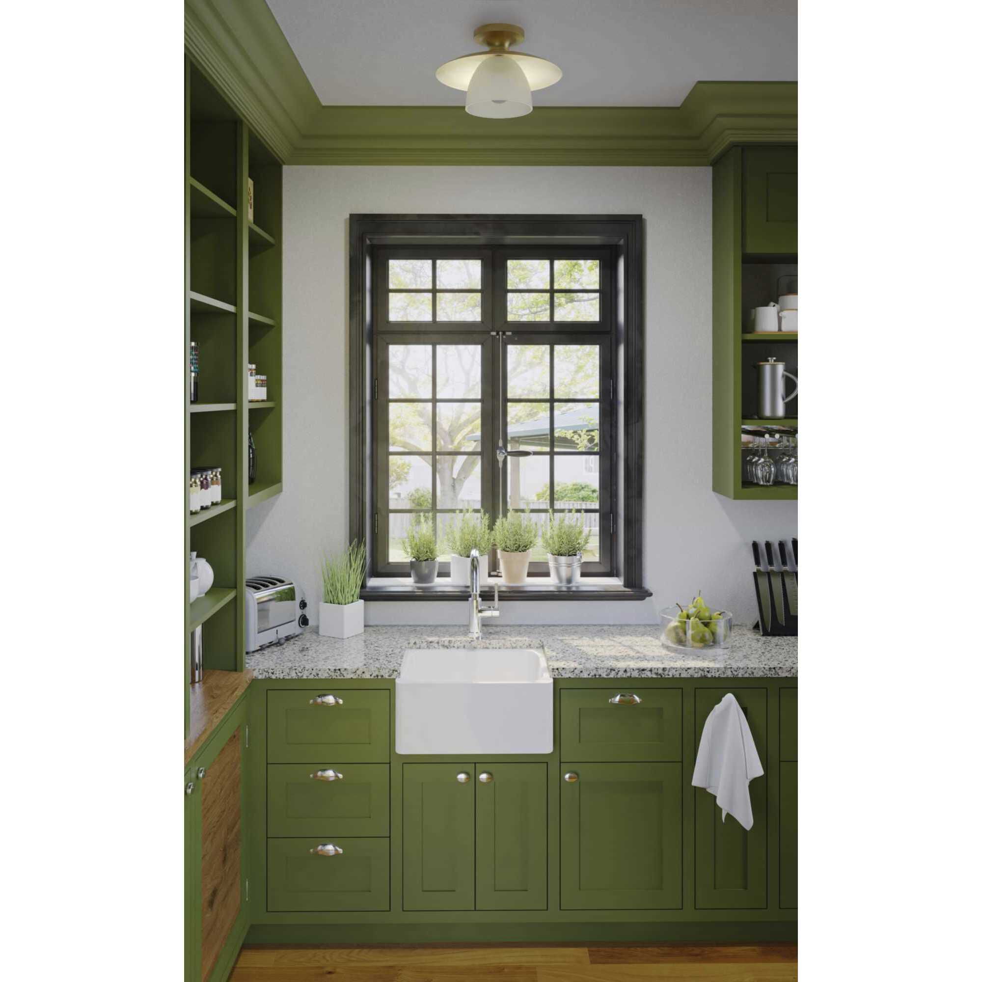 Trimble 1 Light 12 inch Brushed Bronze Semi-Flush Mount Ceiling Light, Design Series