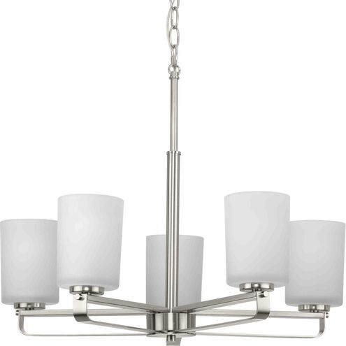 League 5 Light 24 inch Brushed Nickel Chandelier Ceiling Light