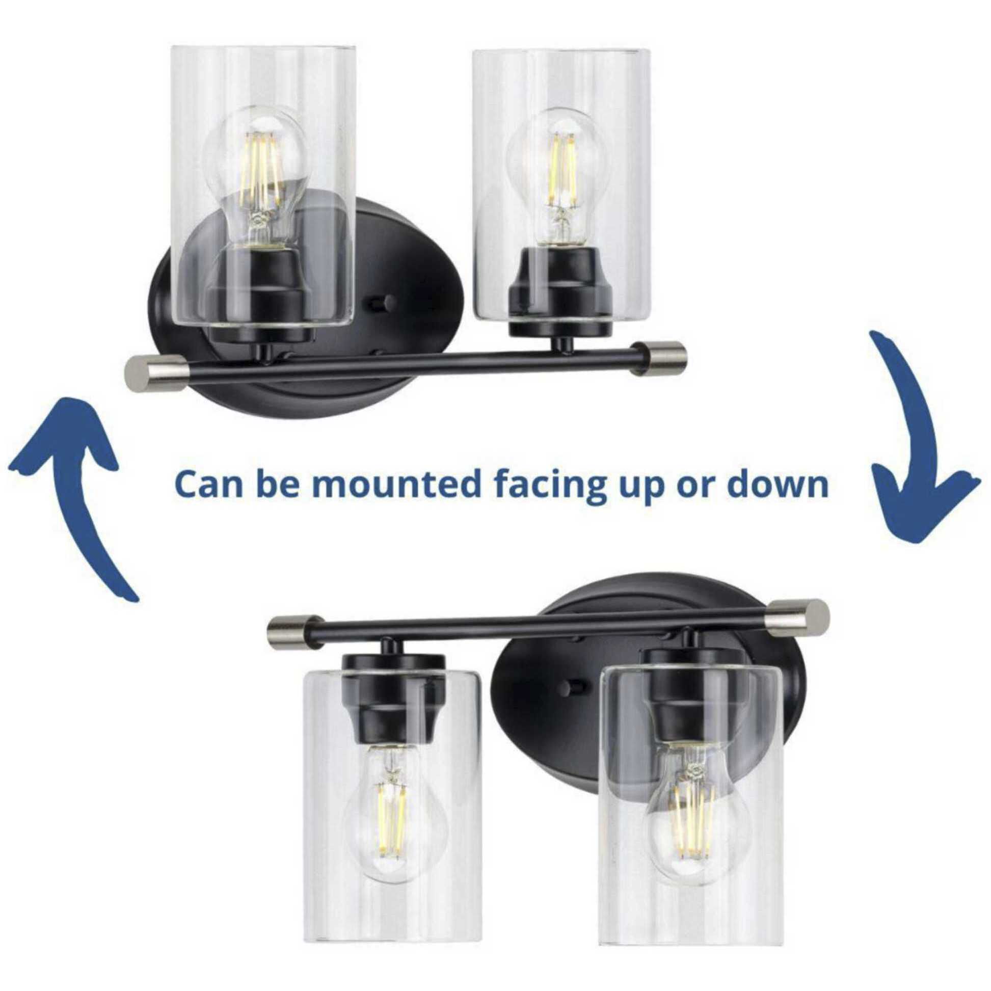 Riley 2 Light 16 inch Matte Black Bath Vanity Wall Light