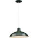 Metal Shade 1 Light Dark Green Pendant Ceiling Light in Standard
