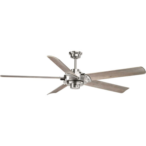 Ellwood 68 inch Brushed Nickel with Driftwood Blades Ceiling Fan