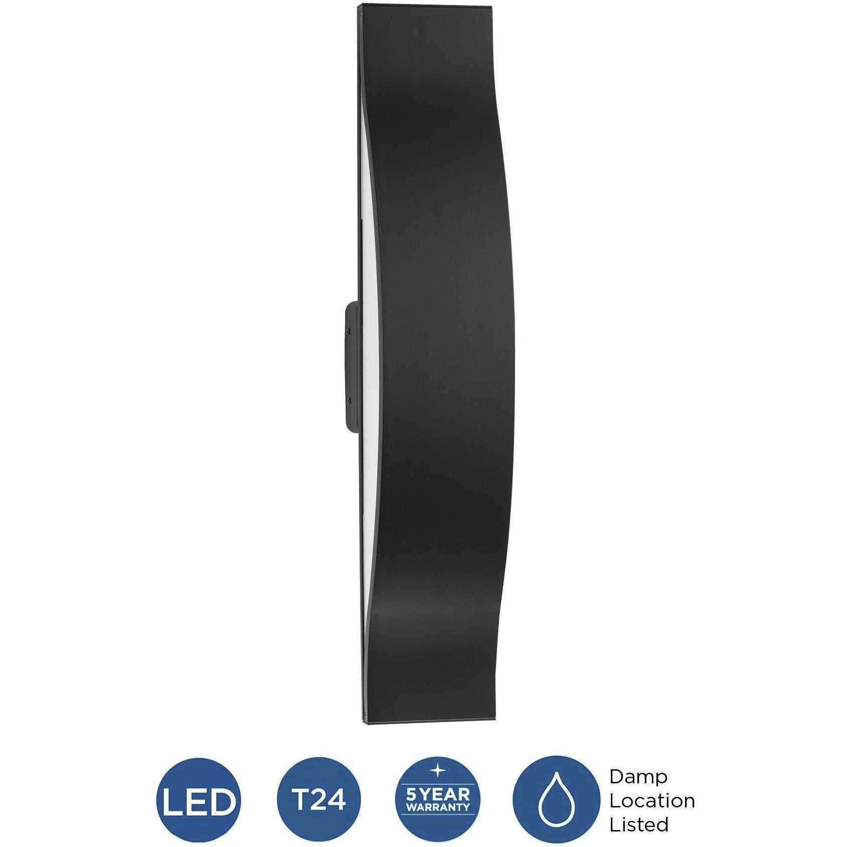 Curvity LED LED 24 inch Matte Black Linear Vanity Light Wall Light, Progress LED