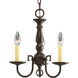 Americana 3 Light 13 inch Antique Bronze Chandelier Ceiling Light