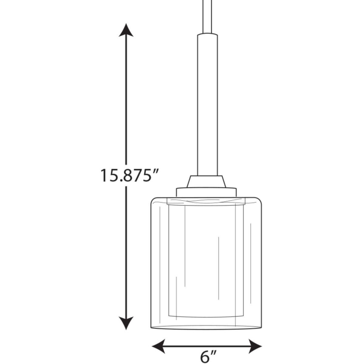 Kene 1 Light 6 inch Brushed Nickel Mini-Pendant Ceiling Light