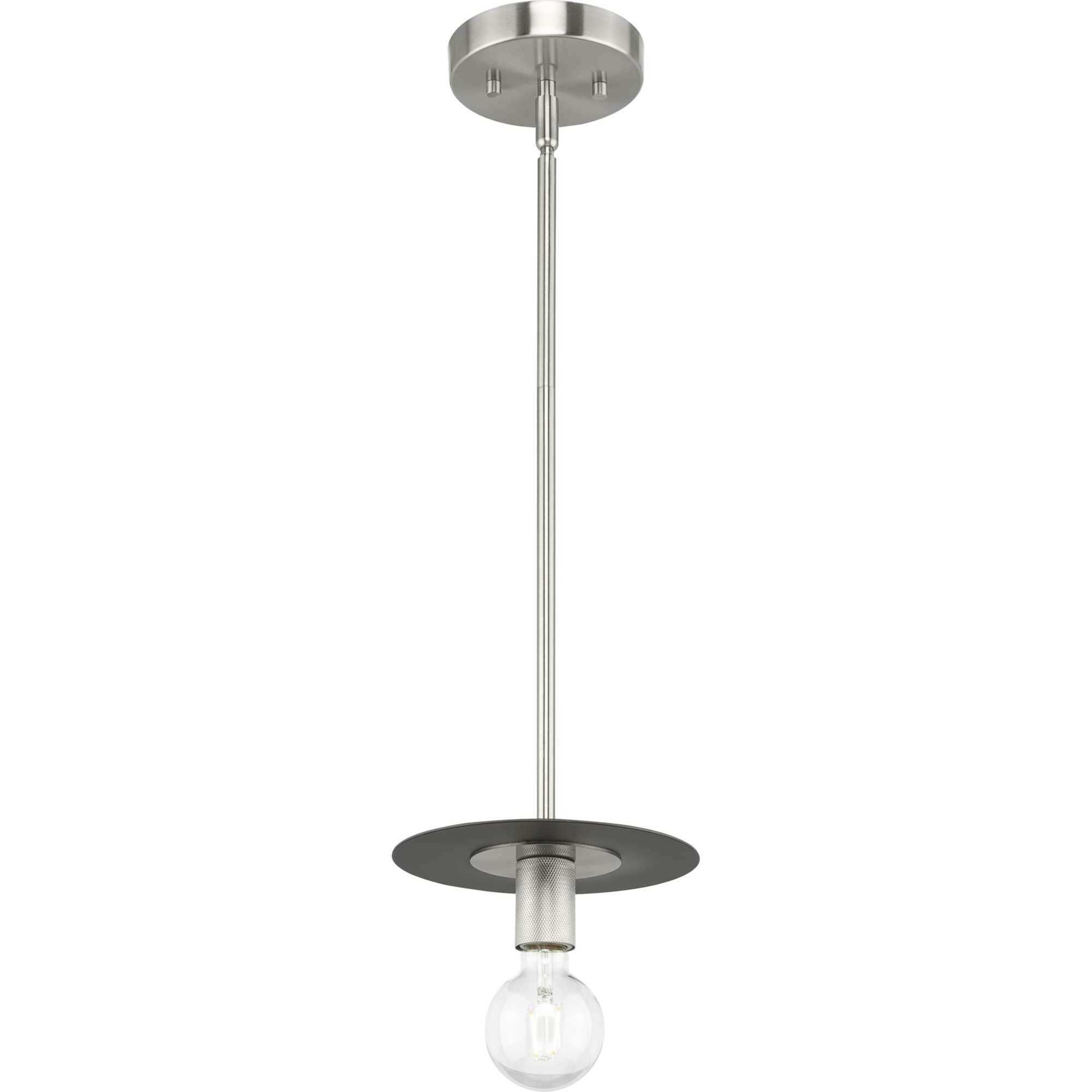 Trimble 1 Light 8 inch Brushed Nickel Mini Pendant Ceiling Light, Design Series