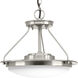 Apogee LED 15 inch Brushed Nickel Semi-Flush Mount Convertible Ceiling Light, Progress LED