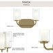 Mack 2 Light 12.75 inch Brushed Gold Vanity Light Wall Light