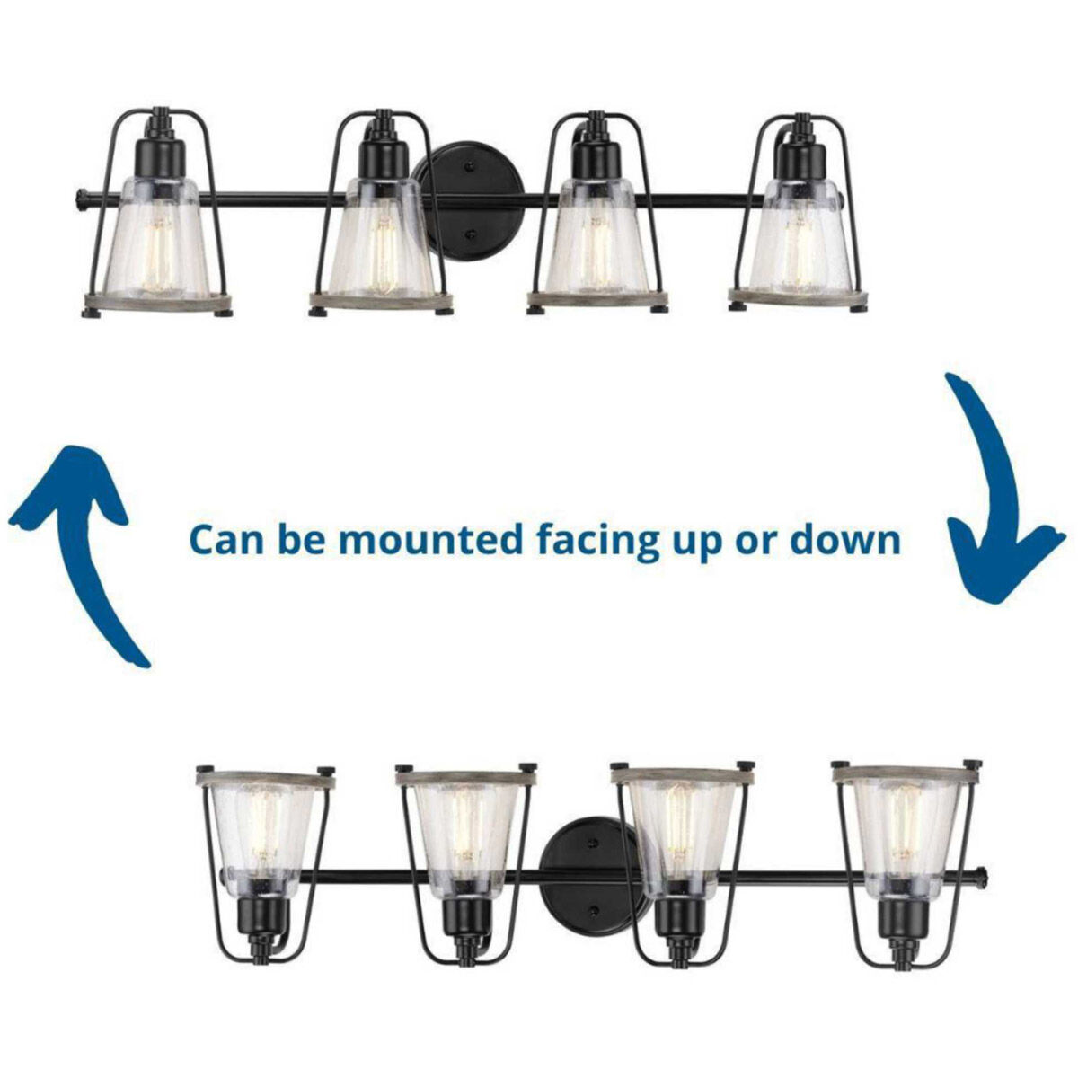 Conway 4 Light 33 inch Matte Black Bath Vanity Wall Light