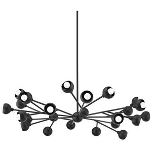 Colt 24 Light 55 inch Soft Black Chandelier Ceiling Light