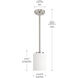 Replay 1 Light 3.88 inch Brushed Nickel Mini-Pendant Ceiling Light