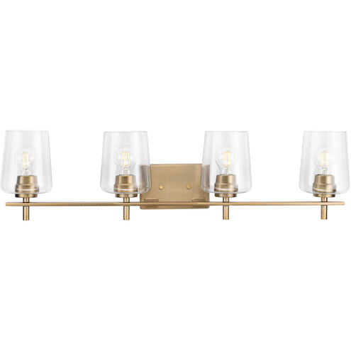 Calais 4 Light 34 inch Vintage Brass Bath Vanity Wall Light