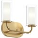 Mack 2 Light 12.75 inch Brushed Gold Vanity Light Wall Light