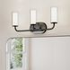 Mack 3 Light 22.25 inch Matte Black Vanity Light Wall Light