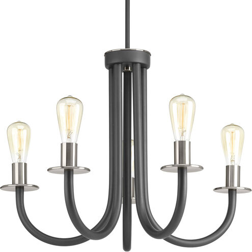 Remix 5 Light 26 inch Graphite Chandelier Ceiling Light, Design Series