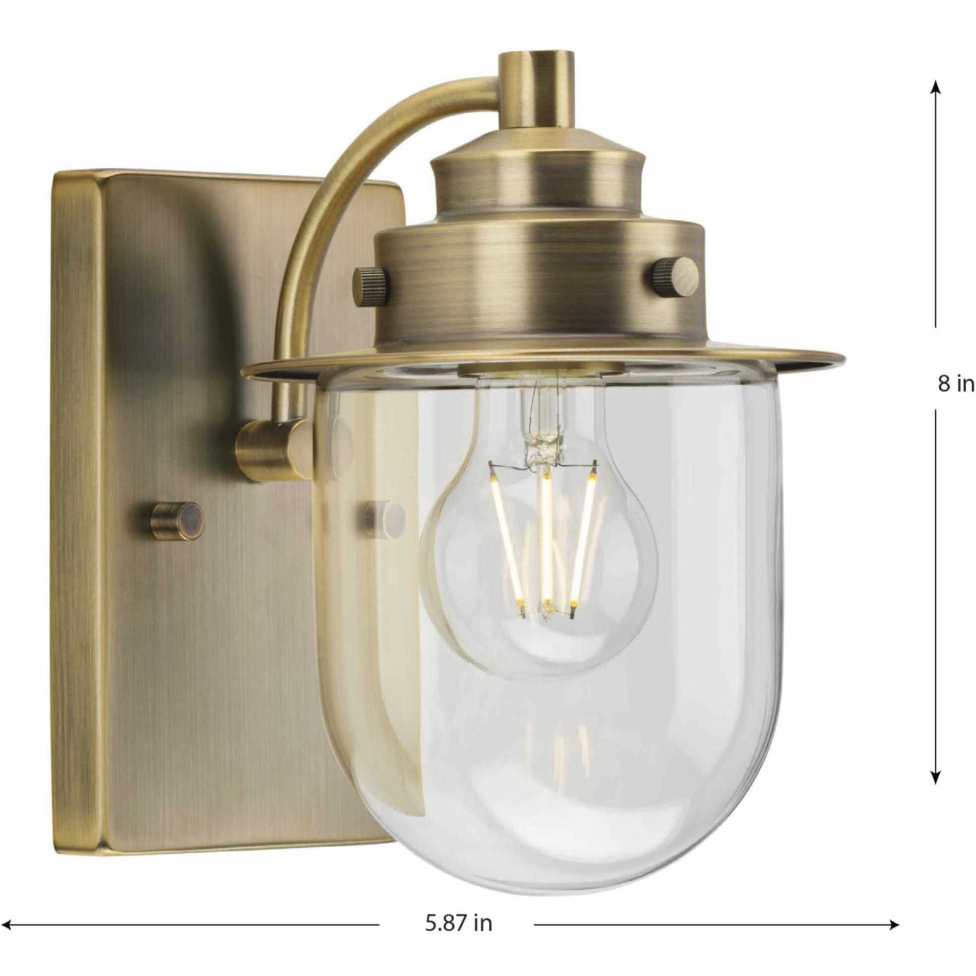 Northlake 1 Light 5.87 inch Vintage Brass Bath Light Wall Light