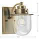 Northlake 1 Light 5.87 inch Vintage Brass Bath Light Wall Light