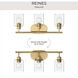 Reines 3 Light 22.75 inch Brushed Gold Bath Vanity Wall Light