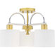 Rigsby 3 Light 18 inch Vintage Gold Semi-Flush Mount Convertible Ceiling Light, Design Series