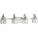 Anjoux 4 Light 32 inch Silver Ridge Bath Vanity Wall Light