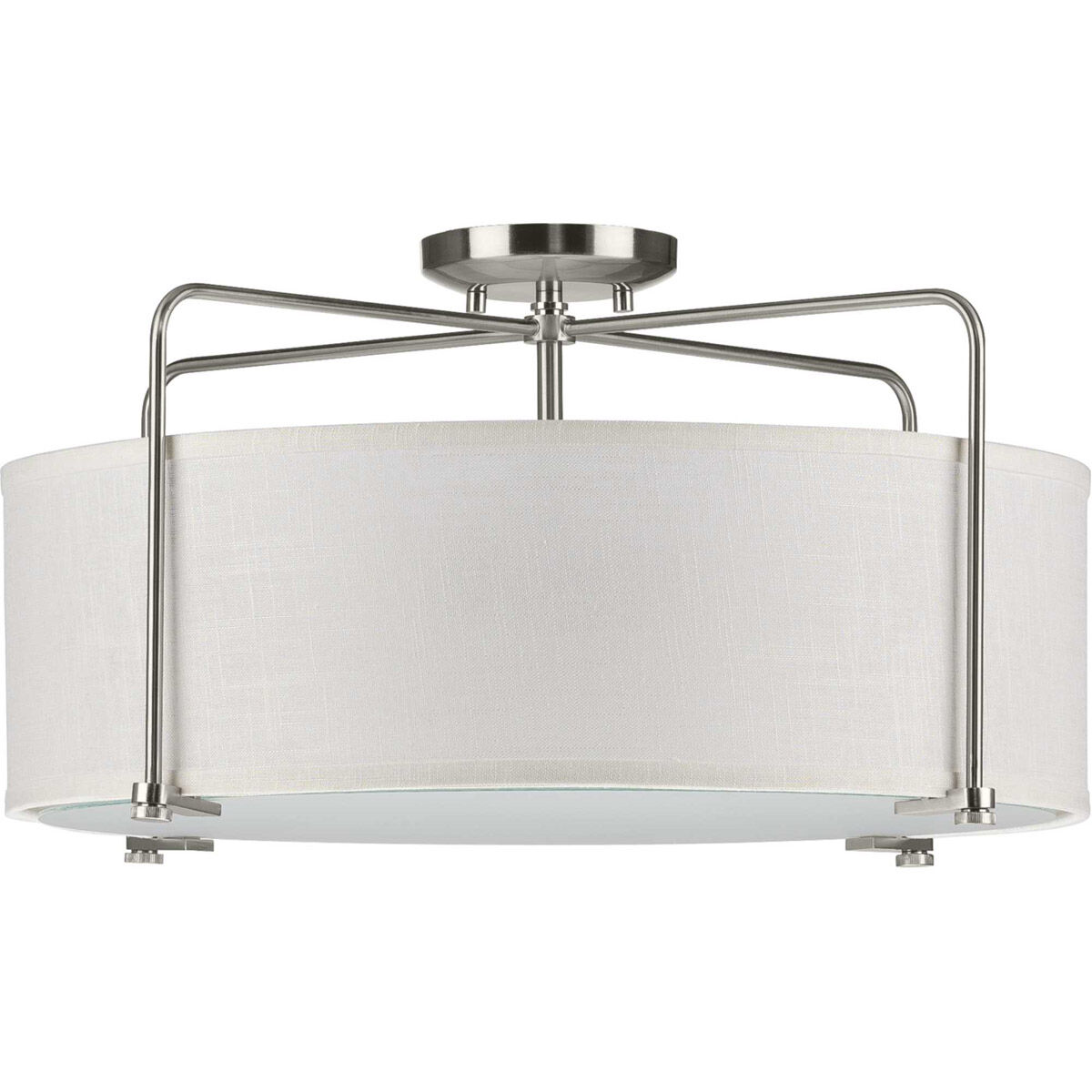 Kempsey 3 Light 22 inch Brushed Nickel Semi-Flush Mount Convertible Ceiling Light