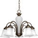 Bedford 5 Light 23 inch Antique Bronze Chandelier Ceiling Light in Alabaster Glass