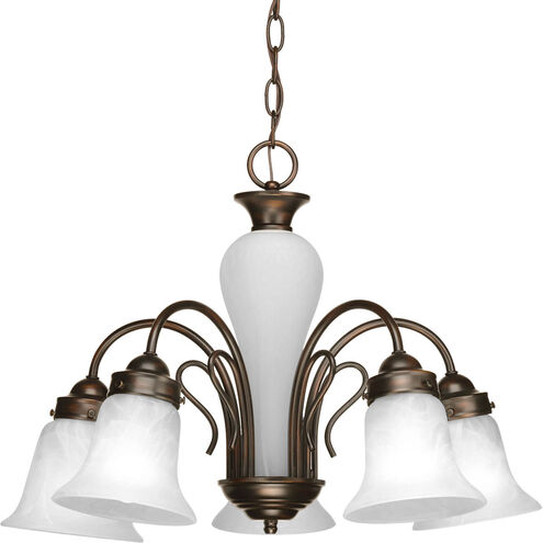 Bedford 5 Light 23 inch Antique Bronze Chandelier Ceiling Light in Alabaster Glass