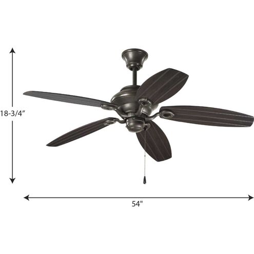 AirPro Outdoor 54 inch Antique Bronze with Toasted Oak Blades Indoor/Outdoor Ceiling Fan