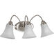 Tally 3 Light 22.75 inch Brushed Nickel Bath Vanity Wall Light