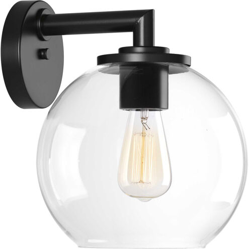 Globe 1 Light 12 inch Matte Black Outdoor Wall Lantern