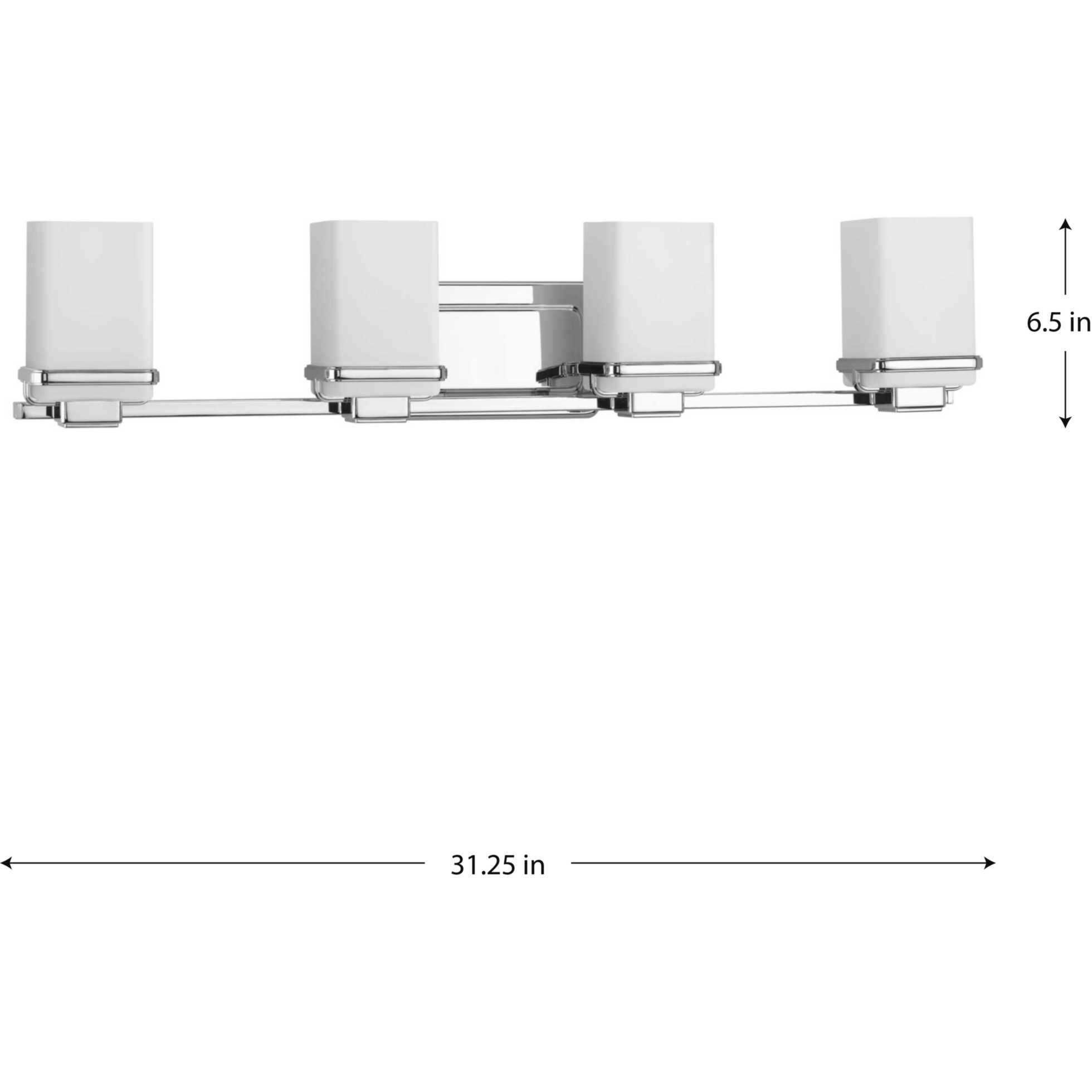 Metric 4 Light 31 inch Polished Chrome Bath Vanity Wall Light, Design Series