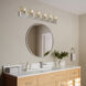 Merry 6 Light 48 inch Brushed Nickel Bath Vanity Wall Light