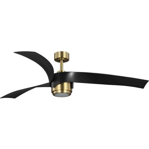 Insigna 60 inch Vintage Brass with Matte Black Blades Ceiling Fan
