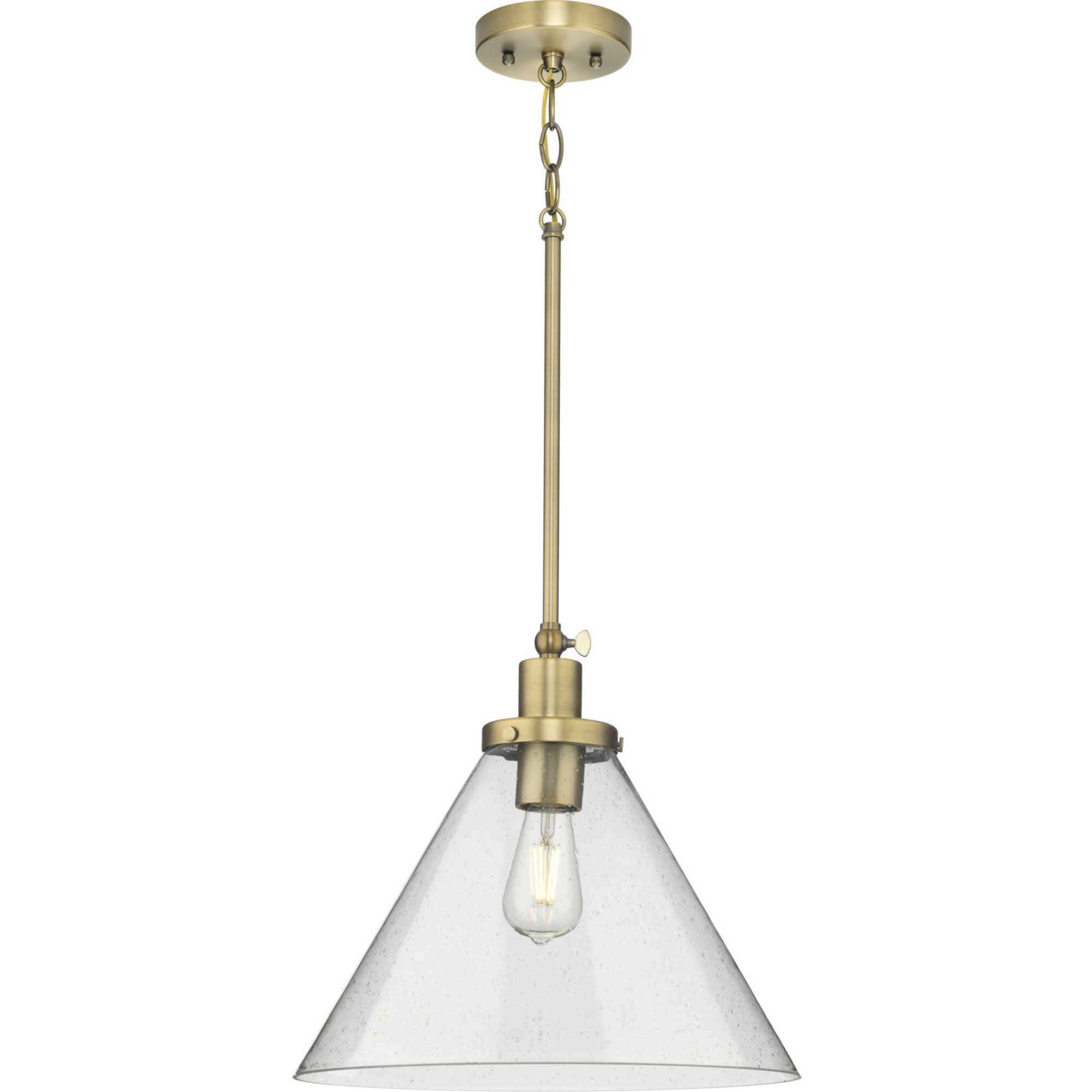 Hinton 1 Light 16 inch Vintage Brass Pendant Ceiling Light