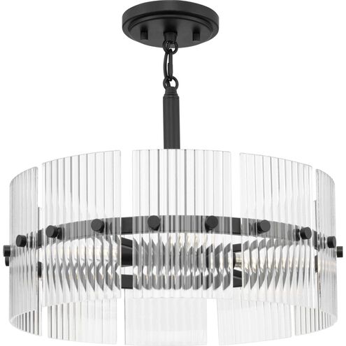 Seville 4 Light 17.87 inch Matte Black Convertible Pendant Ceiling Light, Design Series