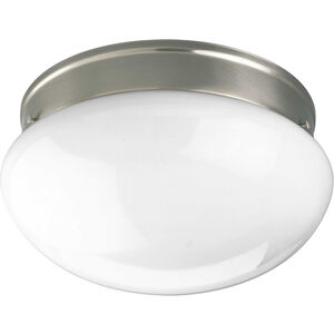 Fitter 2 Light 12 inch Brushed Nickel Flush Mount Ceiling Light in White Glass, Standard