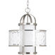 Bay Court 1 Light 15 inch Brushed Nickel Pendant Ceiling Light, Distressed Clear Glass