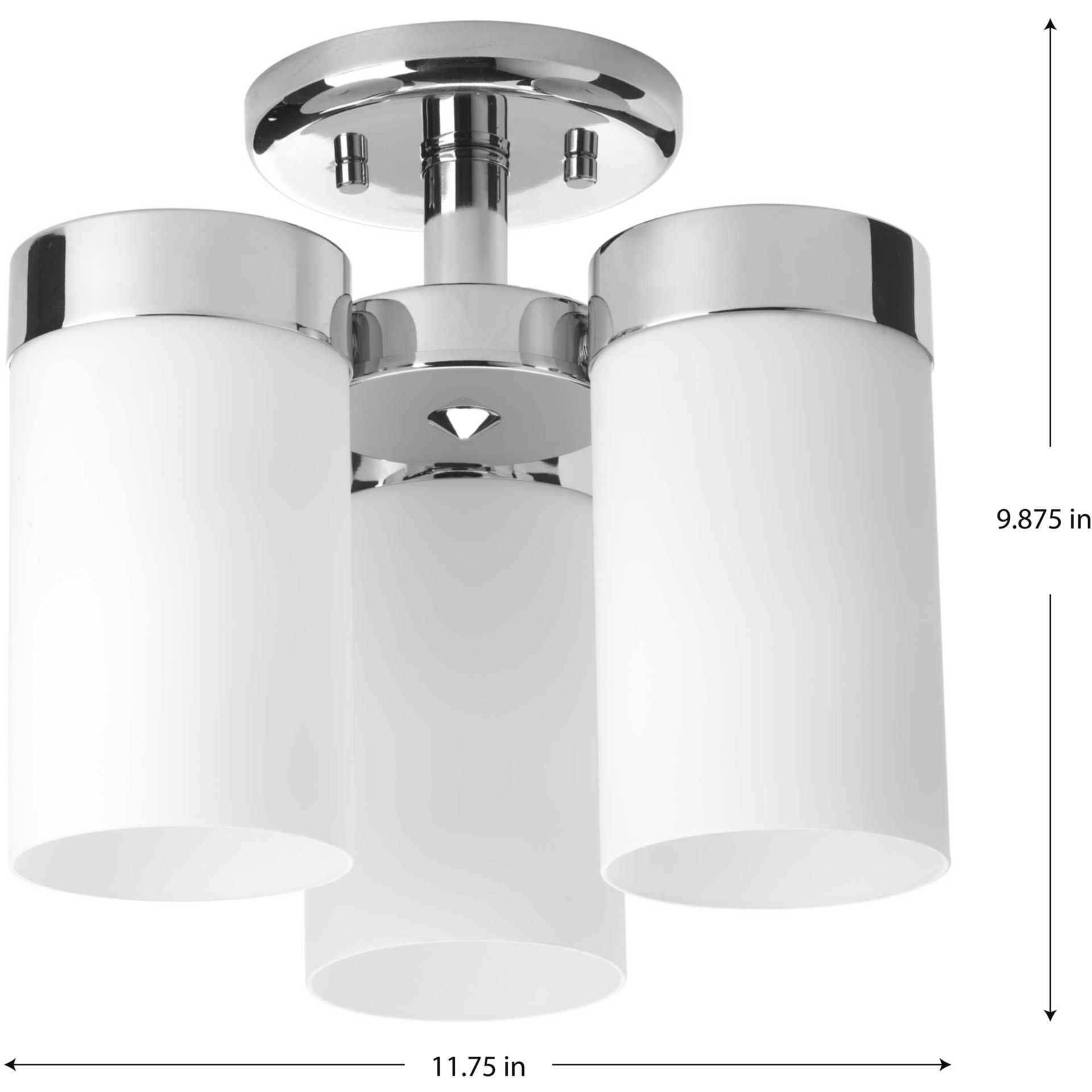 Elevate 3 Light 12 inch Polished Chrome Flush Mount Ceiling Light, Design Series